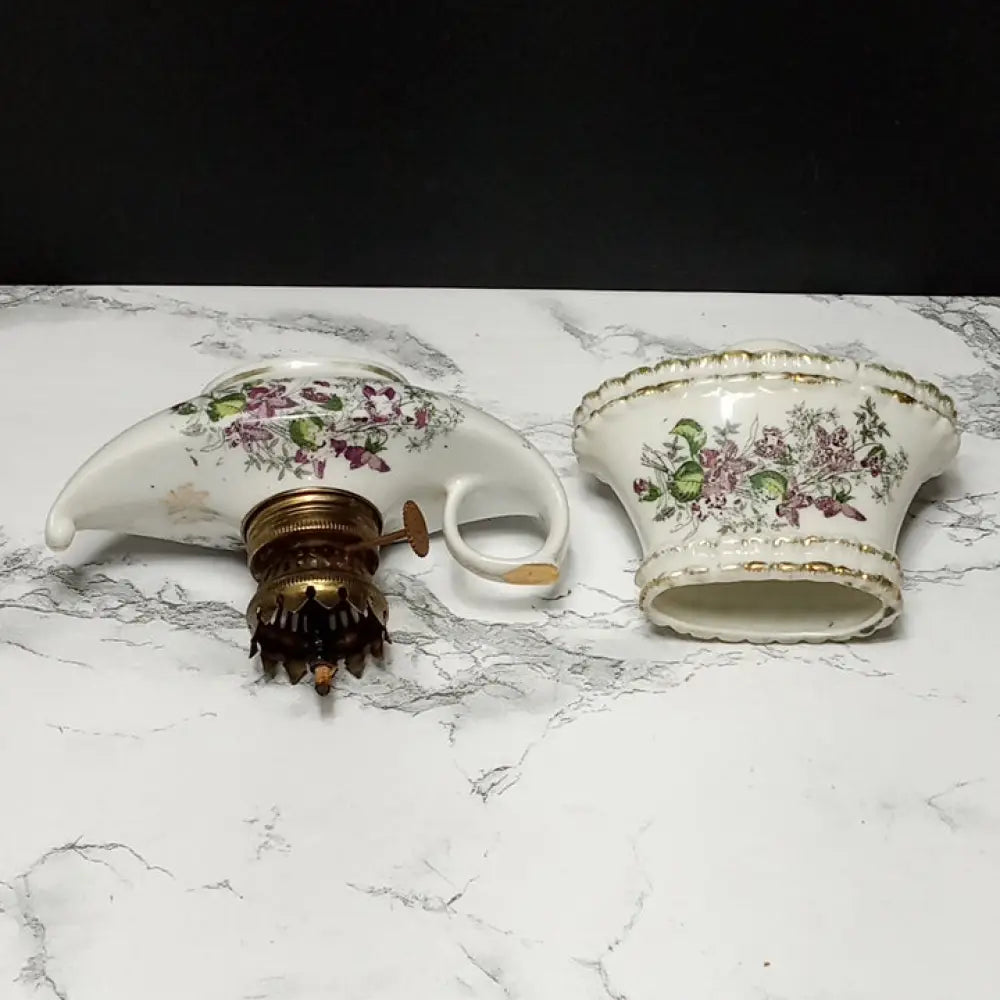 Japanese Porcelain Oil Lamp ( Vintage ) Decor