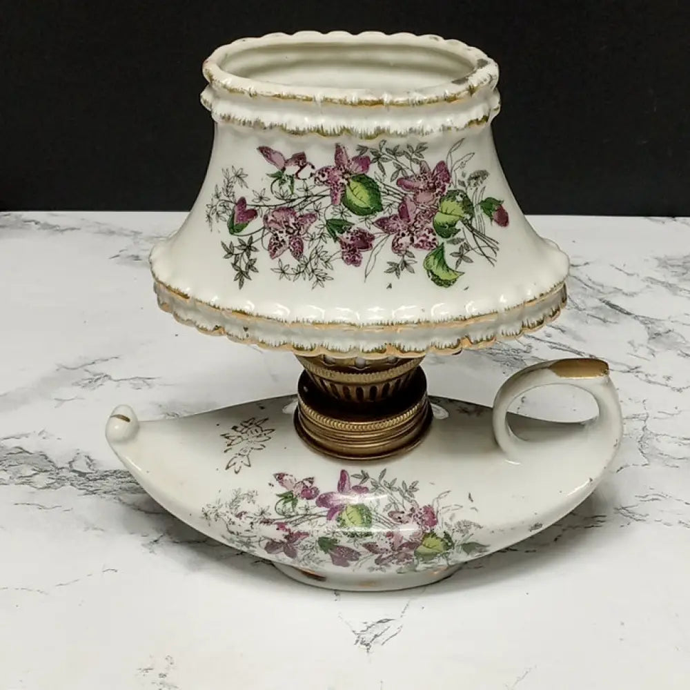 Japanese Porcelain Oil Lamp ( Vintage ) Decor