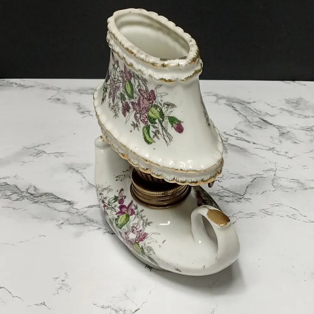 Japanese Porcelain Oil Lamp ( Vintage ) Decor