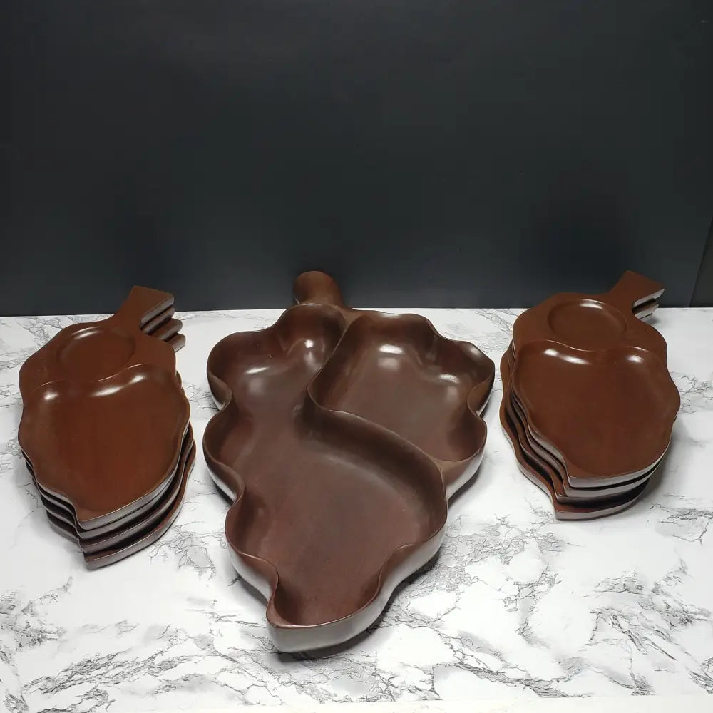 Solid Wood Japanese Party Tray Serving Set 9Pc (Vintage) Decor