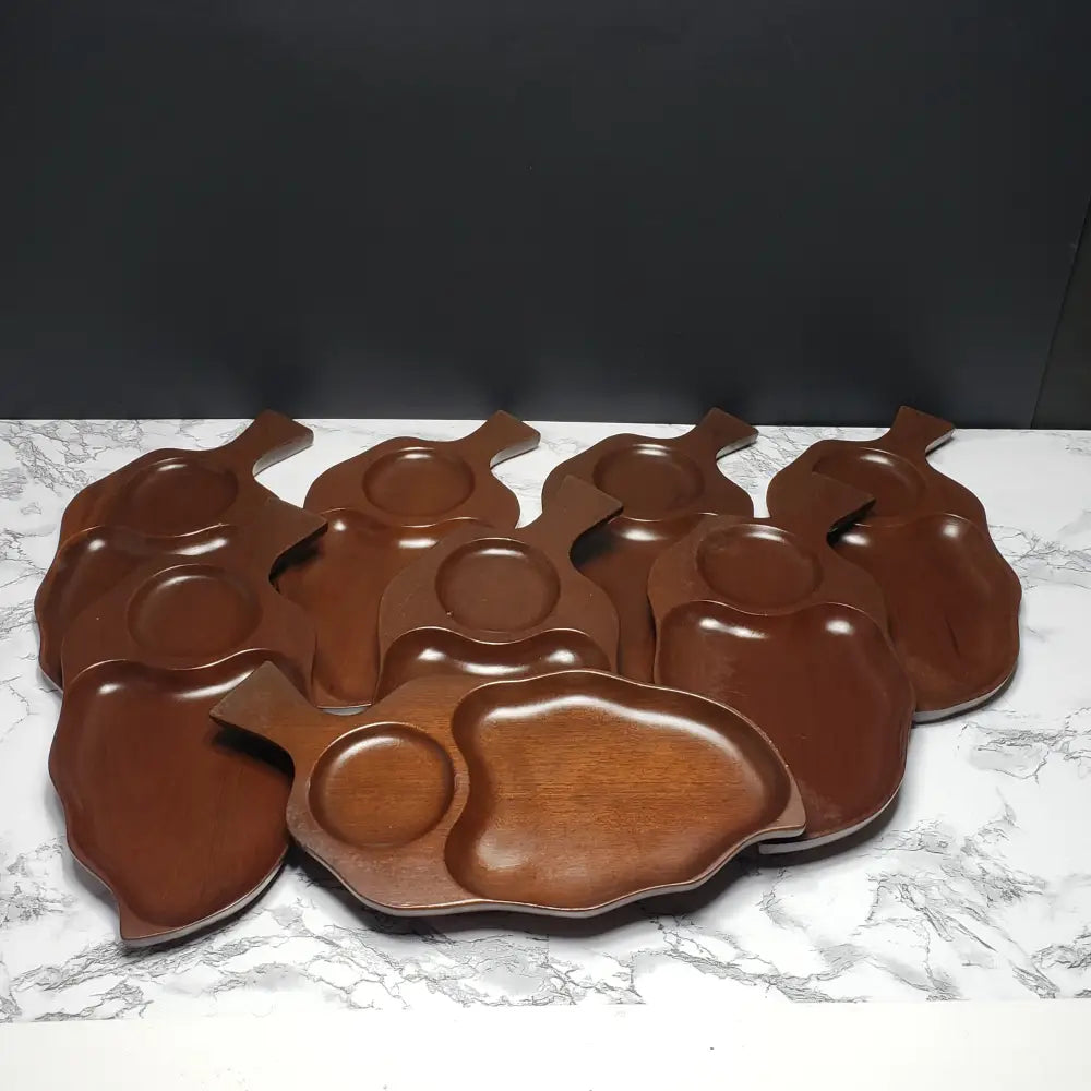 Solid Wood Japanese Party Tray Serving Set 9Pc (Vintage) Decor