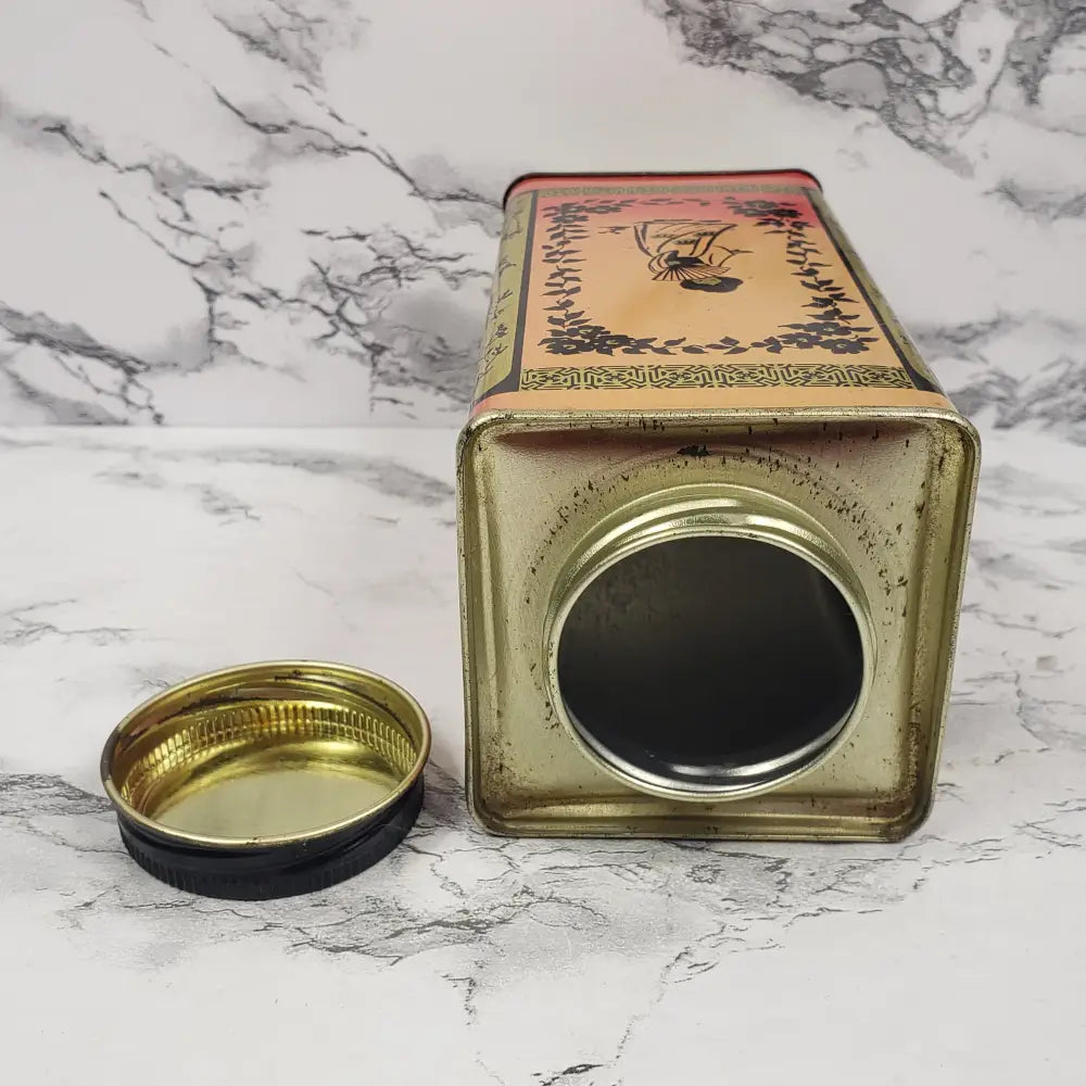 Jasmine Tea Lidded Tin Canister Vintage Decor