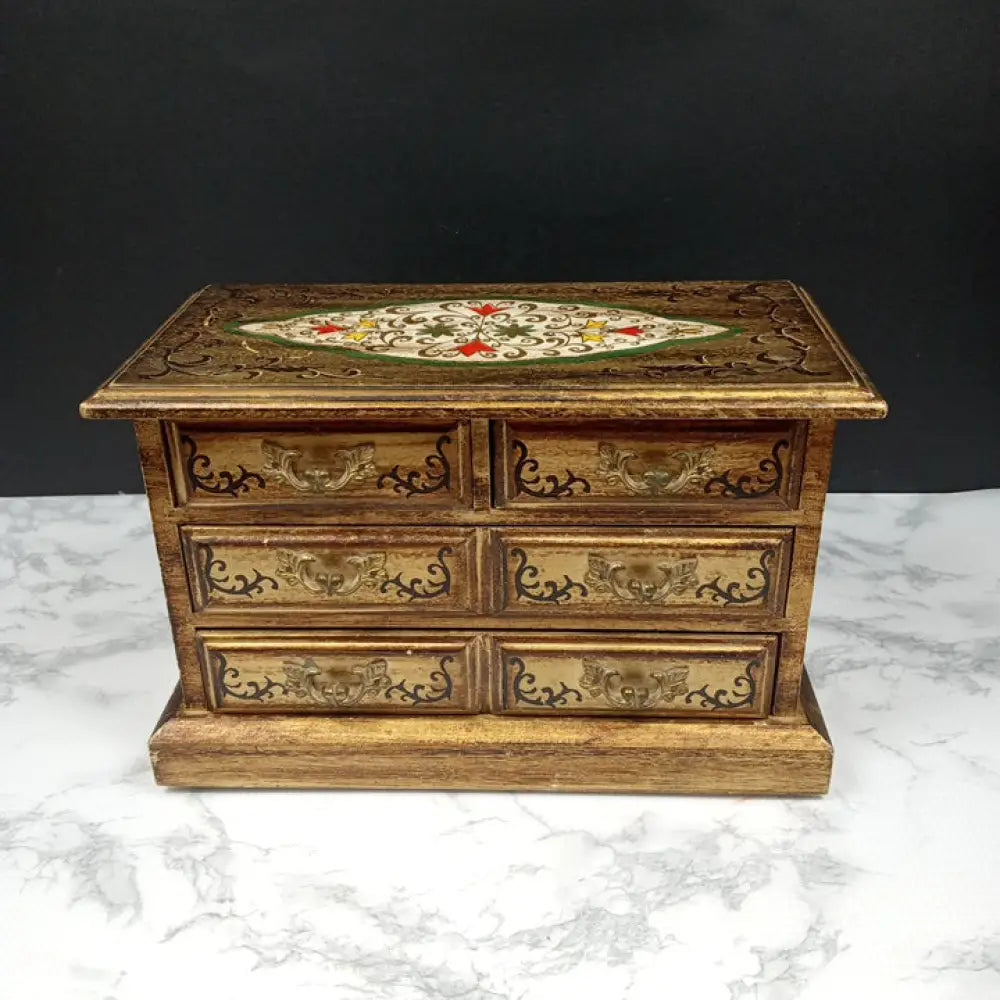 Handmade Solid Wood Jewelry Box Japan ( Vintage ) Decor