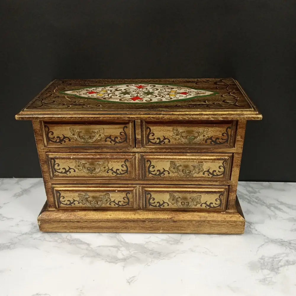 Handmade Solid Wood Jewelry Box Japan ( Vintage ) Decor