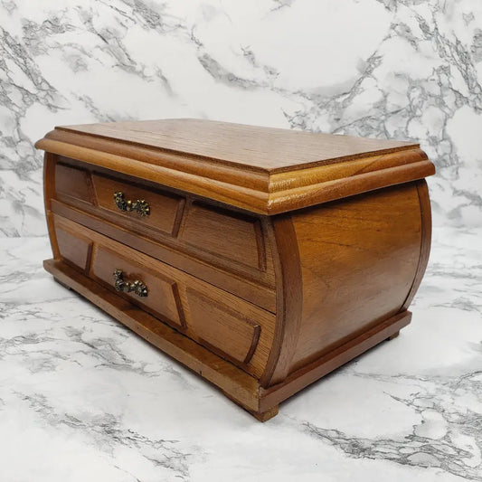 Jewelry Box Wood Bombay Style London Leather Vintage Holders
