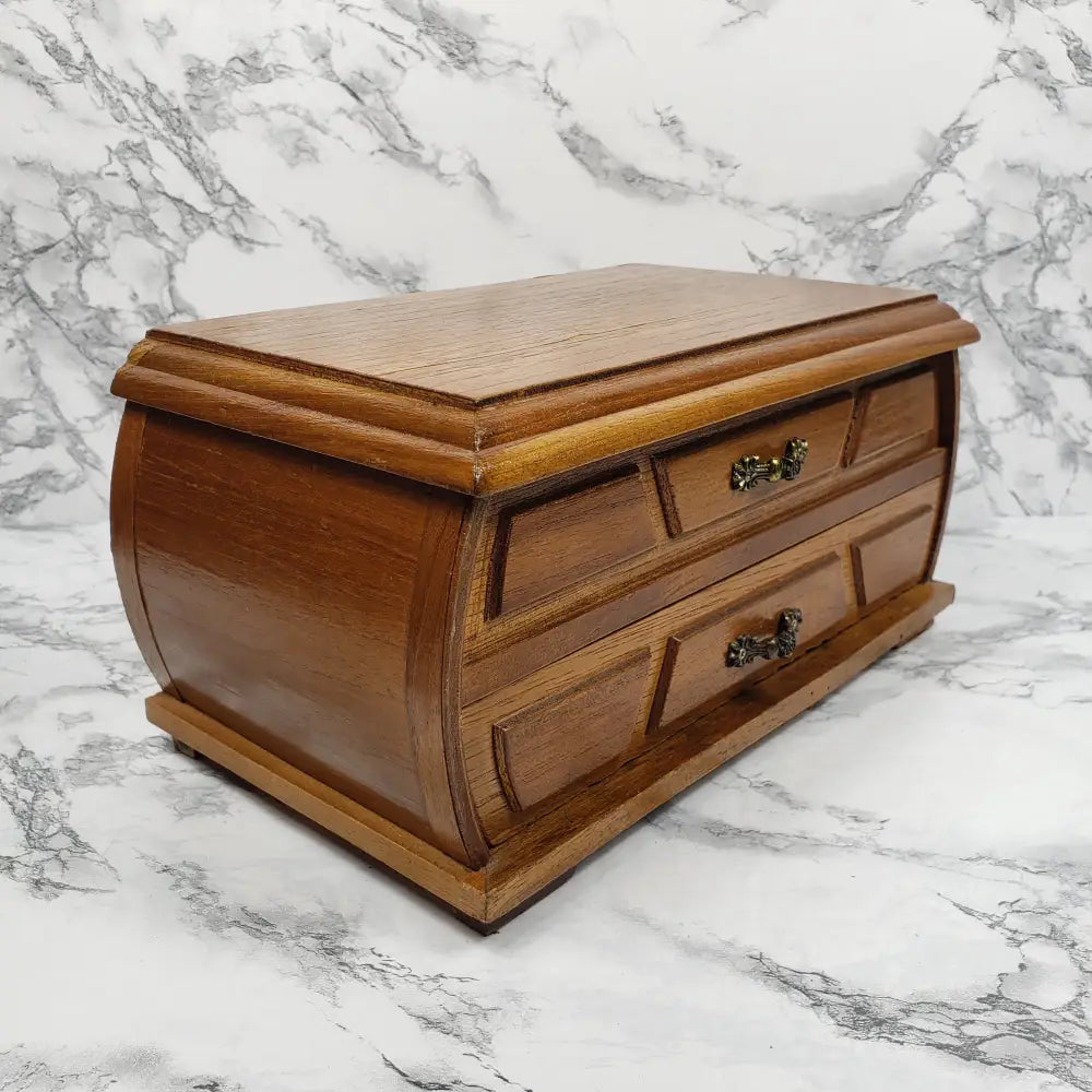 Jewelry Box Wood Bombay Style London Leather Vintage Holders