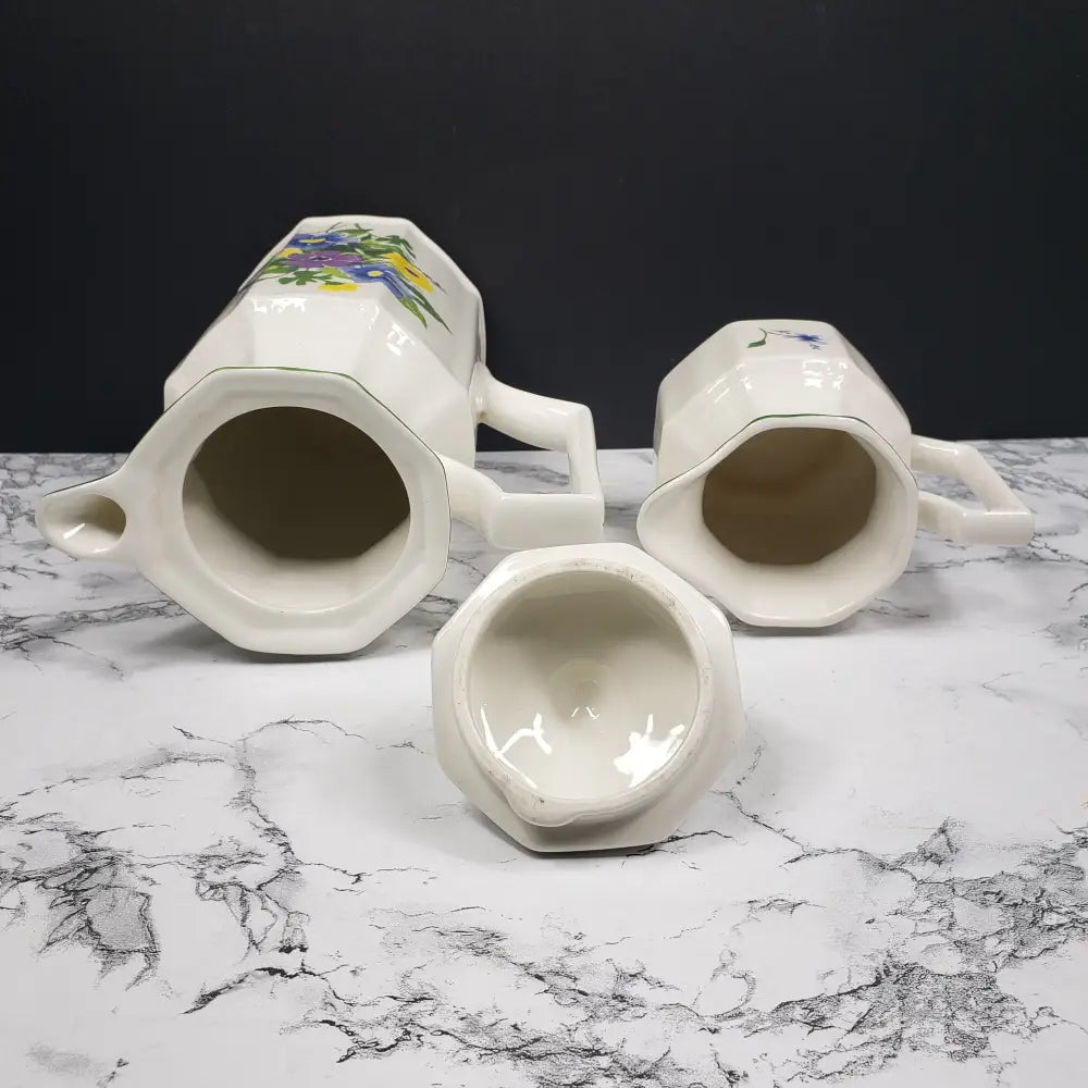 Kensington Staffordshire Ironstone Wayside Teapot And Creamer Vintage Decor