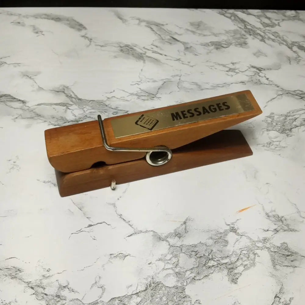 Large Wood Desk Clothespin ( Vintage ) Decor