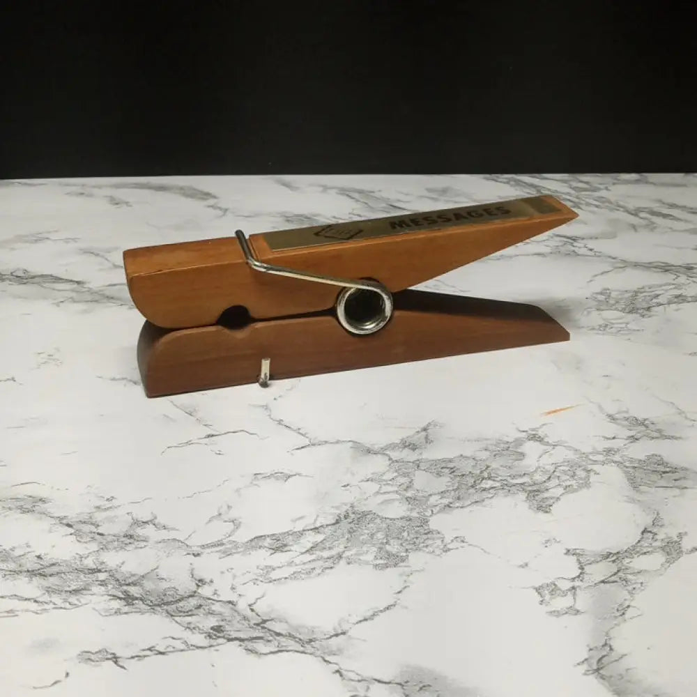 Large Wood Desk Clothespin ( Vintage ) Decor