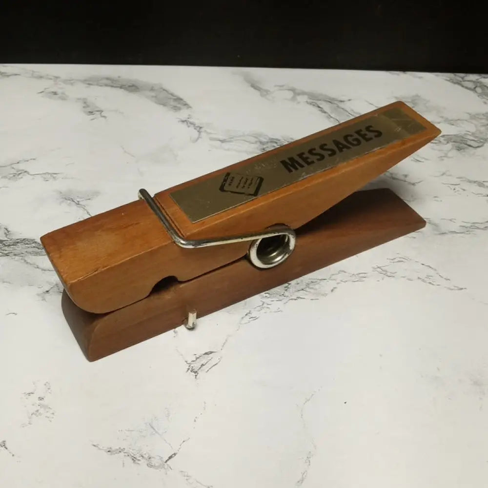 Large Wood Desk Clothespin ( Vintage ) Decor