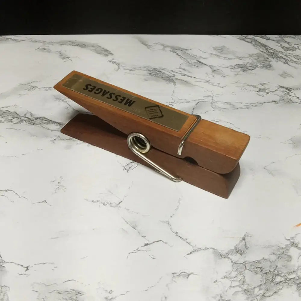 Large Wood Desk Clothespin ( Vintage ) Decor