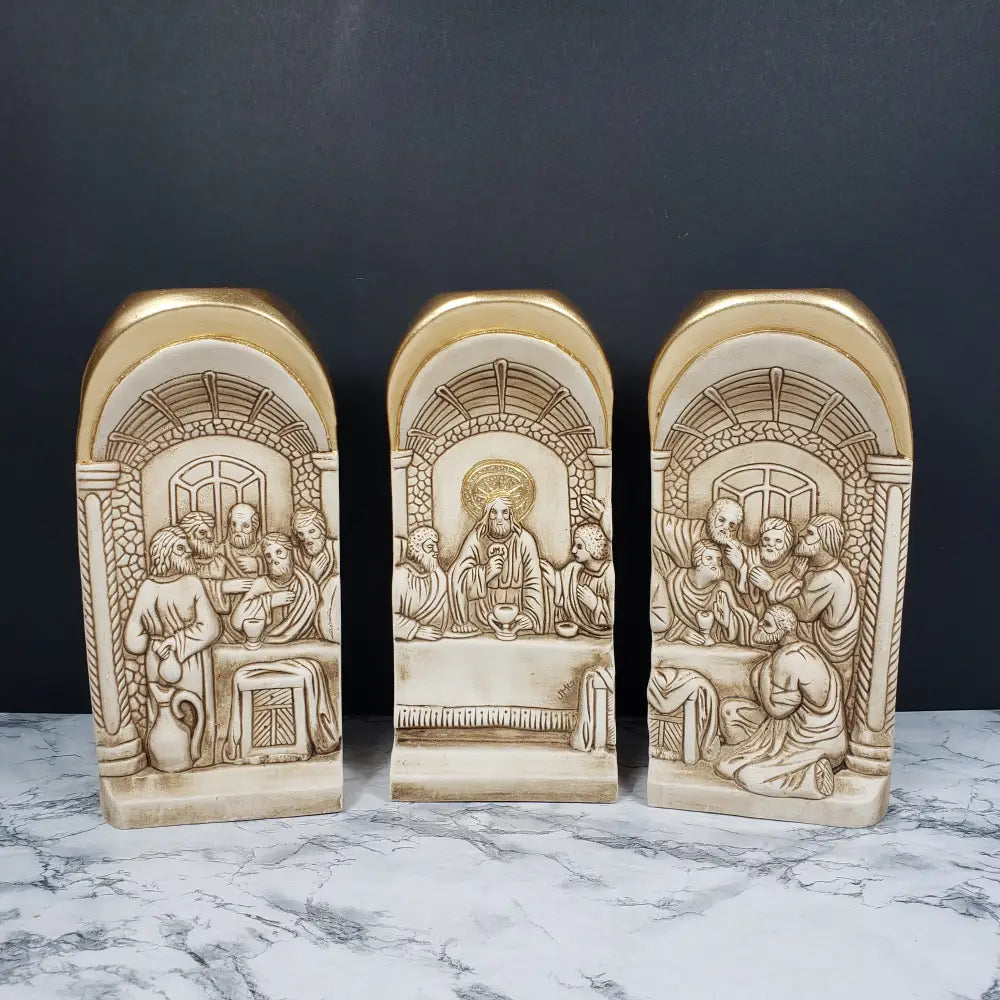 Last Supper Angels Two Sided Candle Holders Vintage