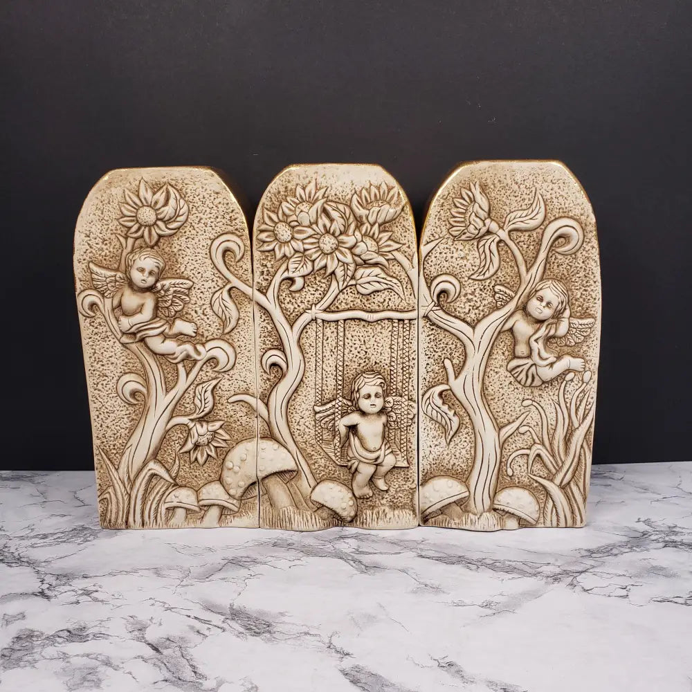 Last Supper Angels Two Sided Candle Holders Vintage
