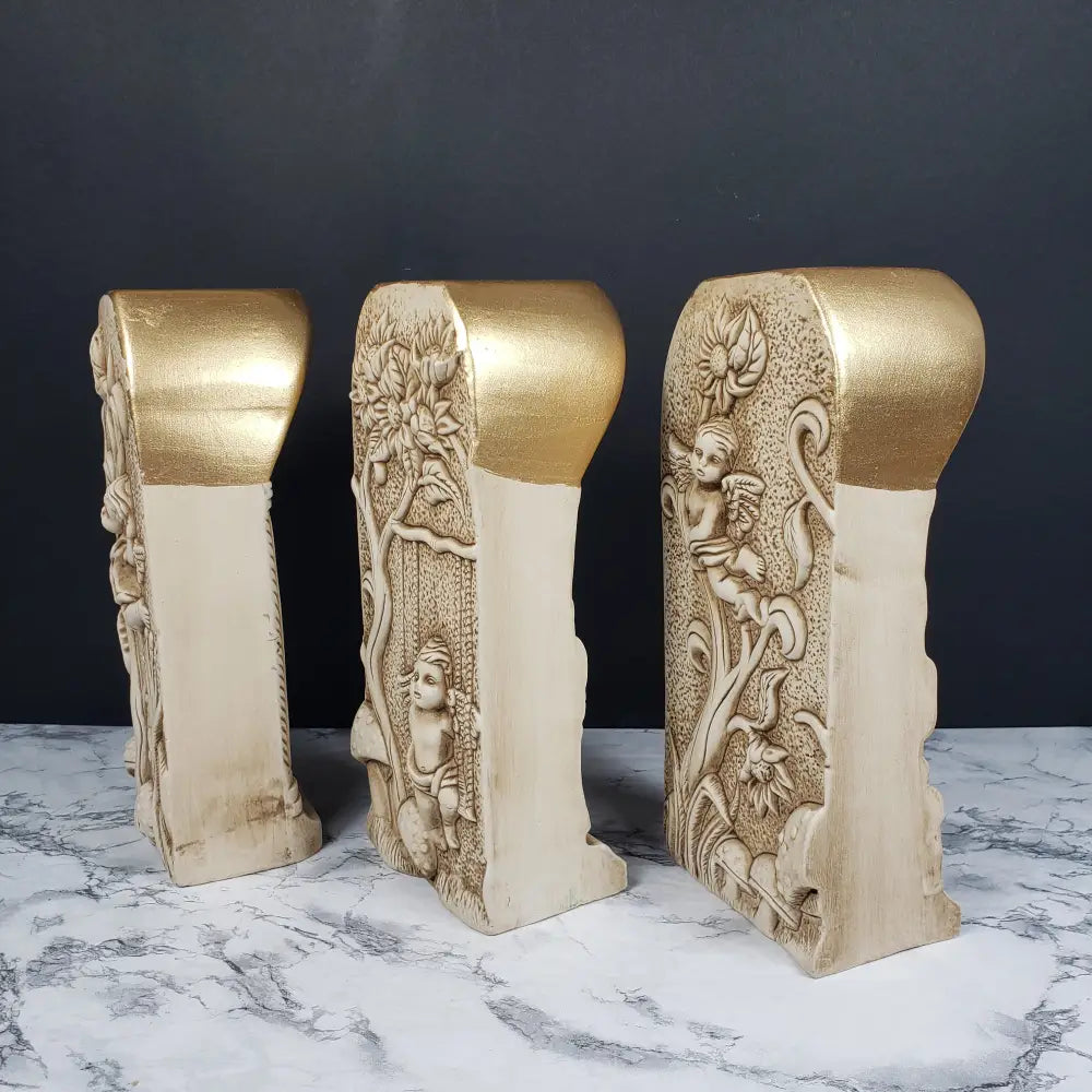 Last Supper Angels Two Sided Candle Holders Vintage
