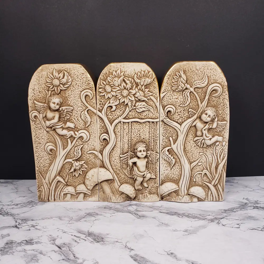 Last Supper Angels Two Sided Candle Holders Vintage