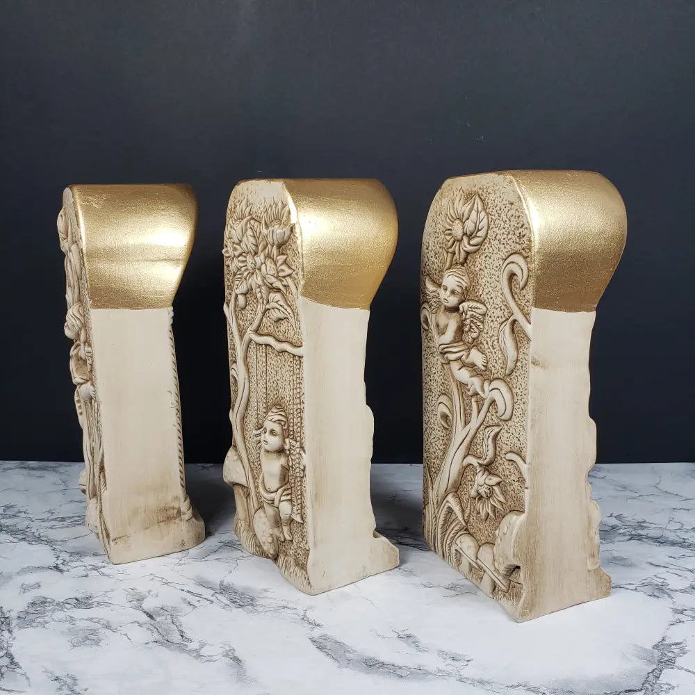 Last Supper Angels Two Sided Candle Holders Vintage