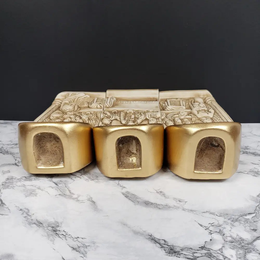 Last Supper Angels Two Sided Candle Holders Vintage