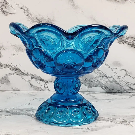 Le Smith Moon Stars Pedestal Compote Colonial Blue Vintage Home & Garden