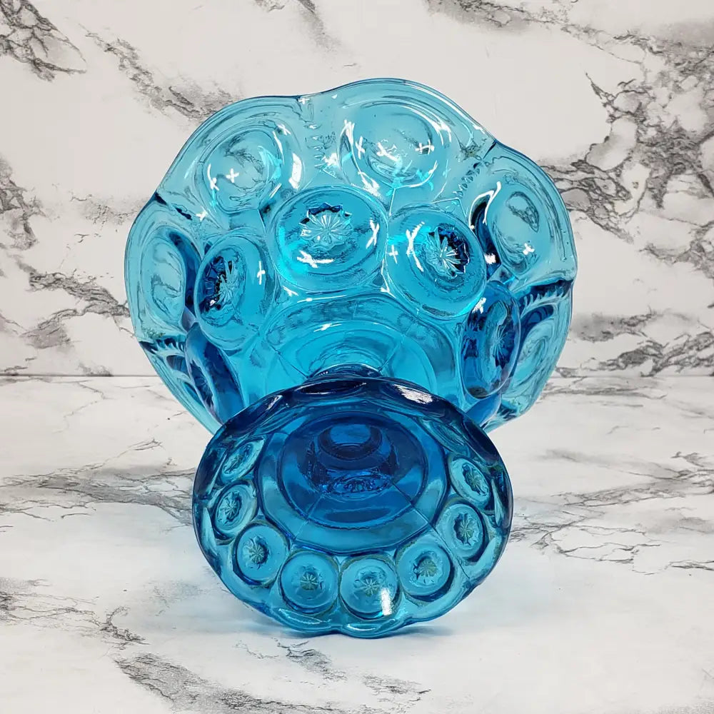 Le Smith Moon Stars Pedestal Compote Colonial Blue Vintage Home & Garden