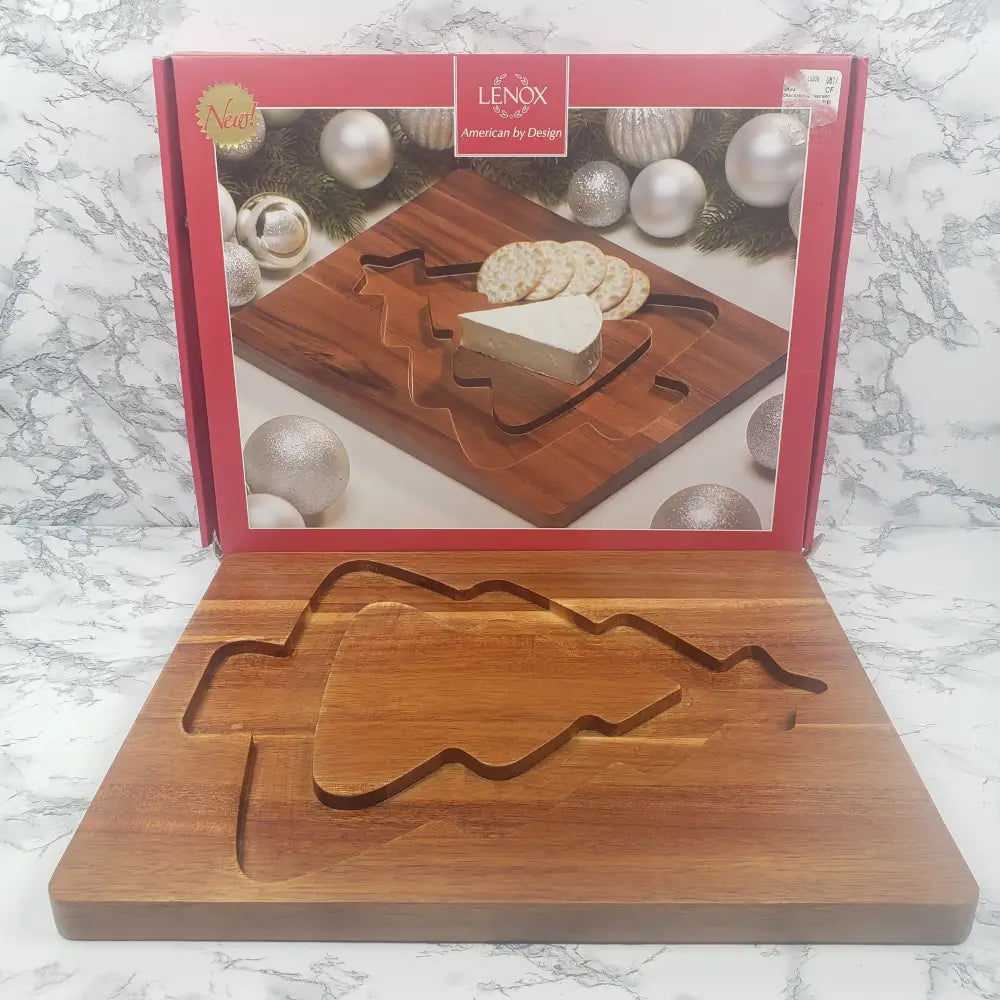 Lenox Christmas Tree Charcuterie Cheese Board Decor