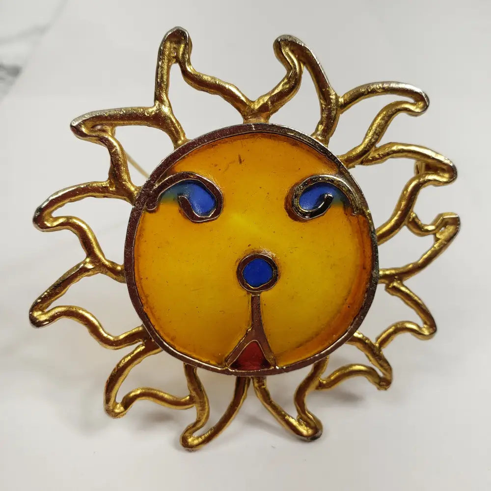 Leo House Of Joy Plique-À-Jour Lion Brooch Signed 1960S Vintage Brooches & Lapel Pins