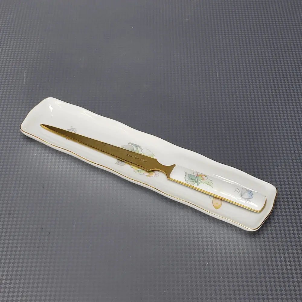 Neiman Marcus Porcelain Letter Opener With Tray Japan (Vintage) Decor