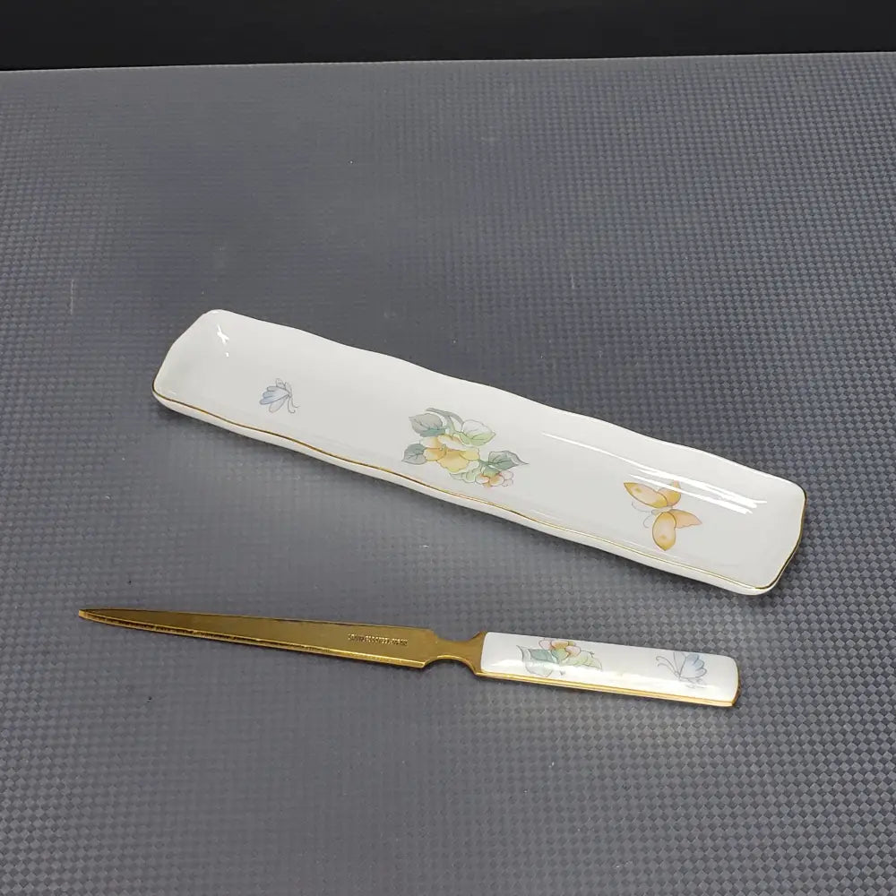 Neiman Marcus Porcelain Letter Opener With Tray Japan (Vintage) Decor