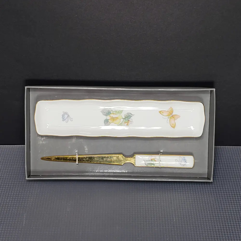 Neiman Marcus Porcelain Letter Opener With Tray Japan (Vintage) Decor