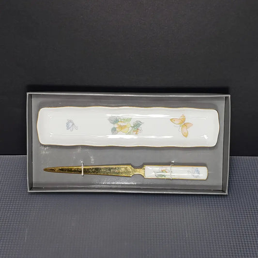 Neiman Marcus Porcelain Letter Opener With Tray Japan (Vintage) Decor
