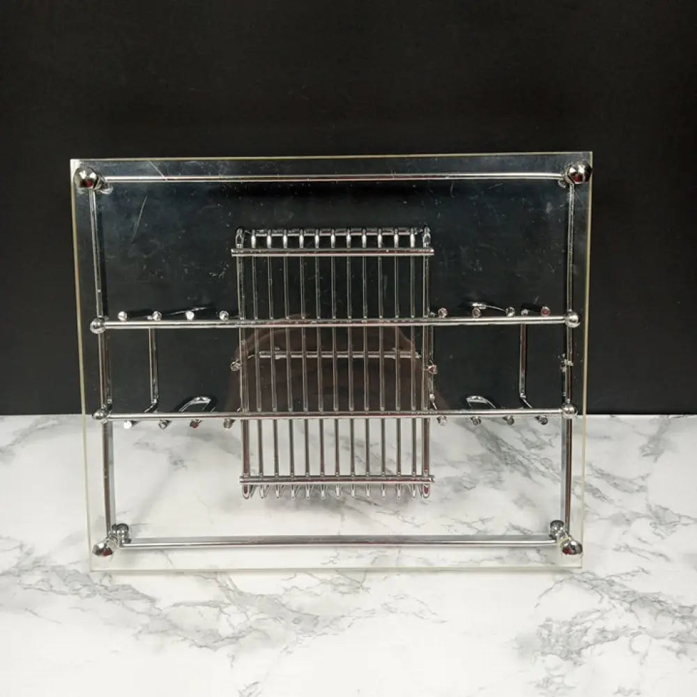 Lucite & Chrome Table Organizer ( Vintage ) Decor