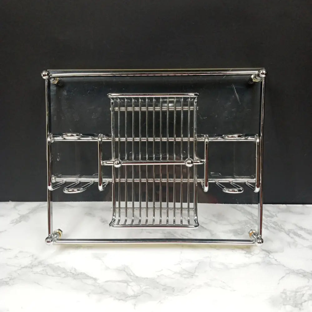 Lucite & Chrome Table Organizer ( Vintage ) Decor