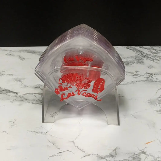 Lucite Las Vegas Coaster Set ( Vintage ) Decor