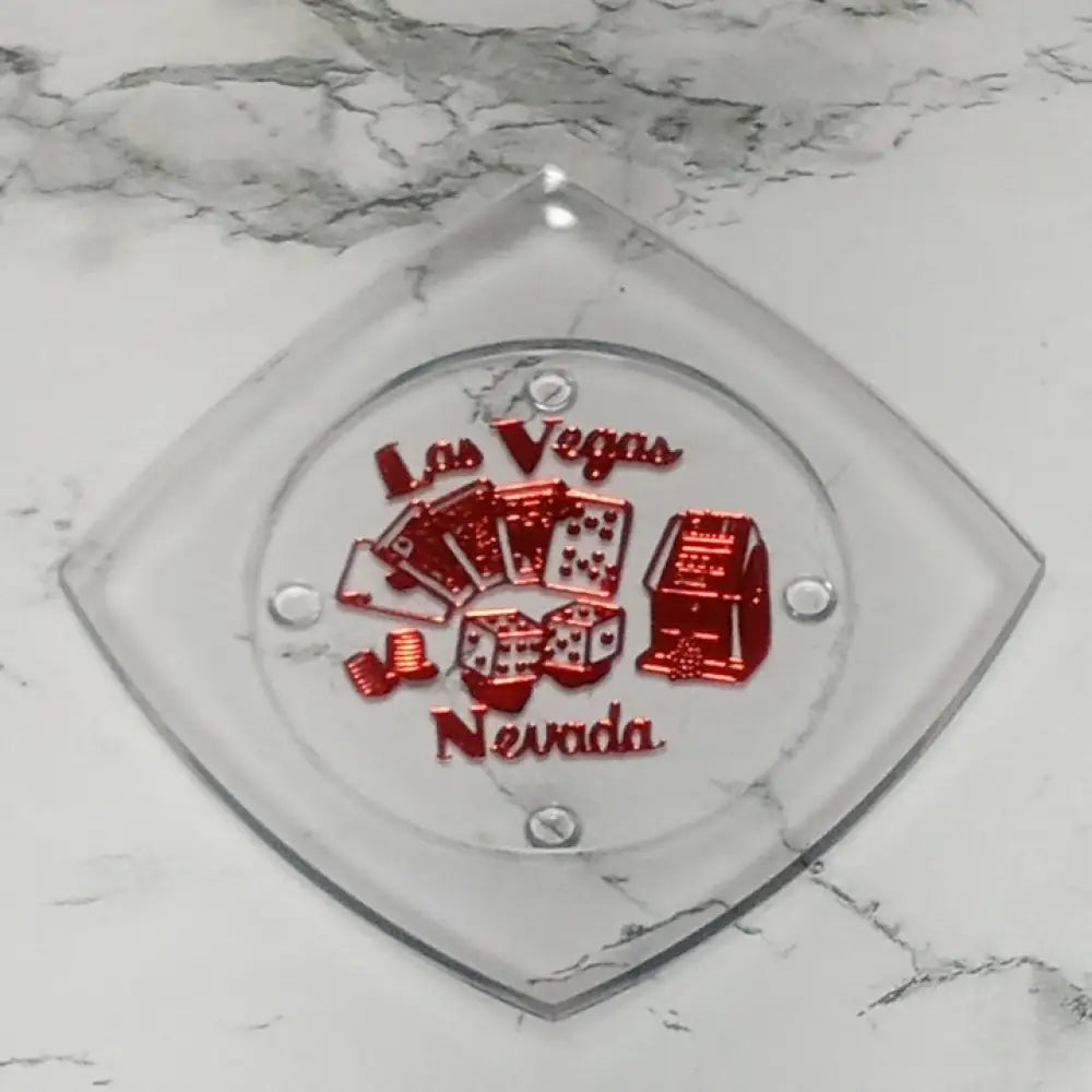 Lucite Las Vegas Coaster Set ( Vintage ) Decor