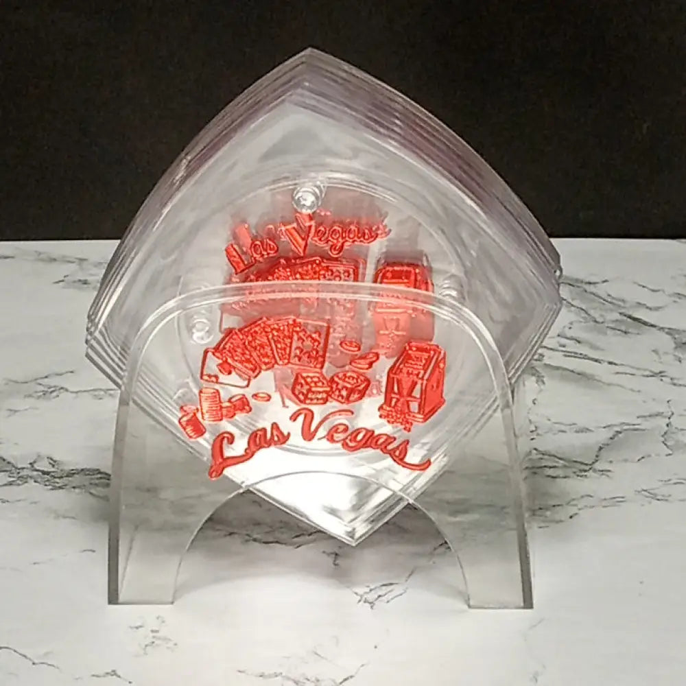 Lucite Las Vegas Coaster Set ( Vintage ) Decor