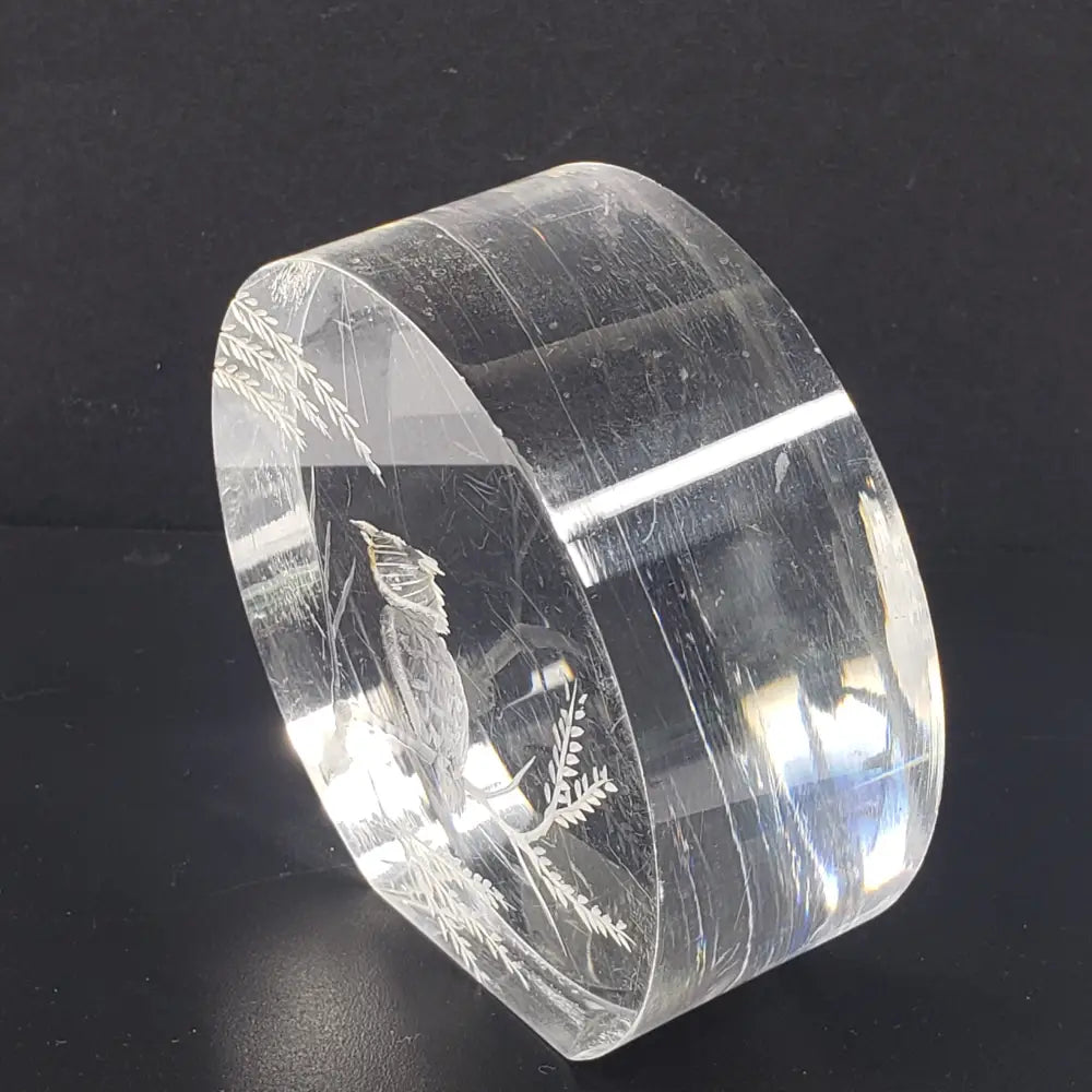 Lucite Owl Paperweight Vintage Decor