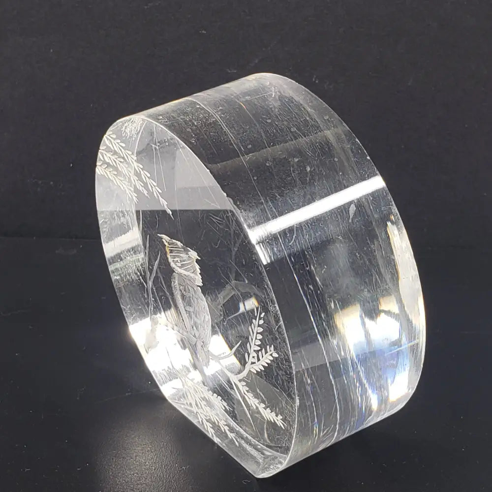 Lucite Owl Paperweight Vintage Decor