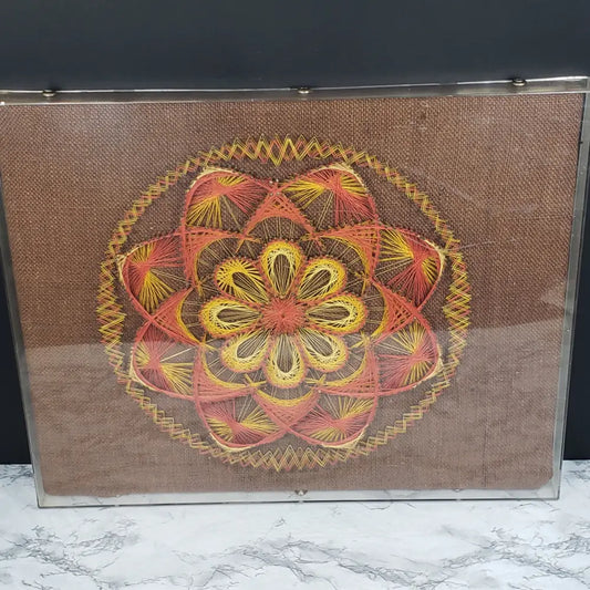 Mandala String Art Wall Decor Encased Vintage
