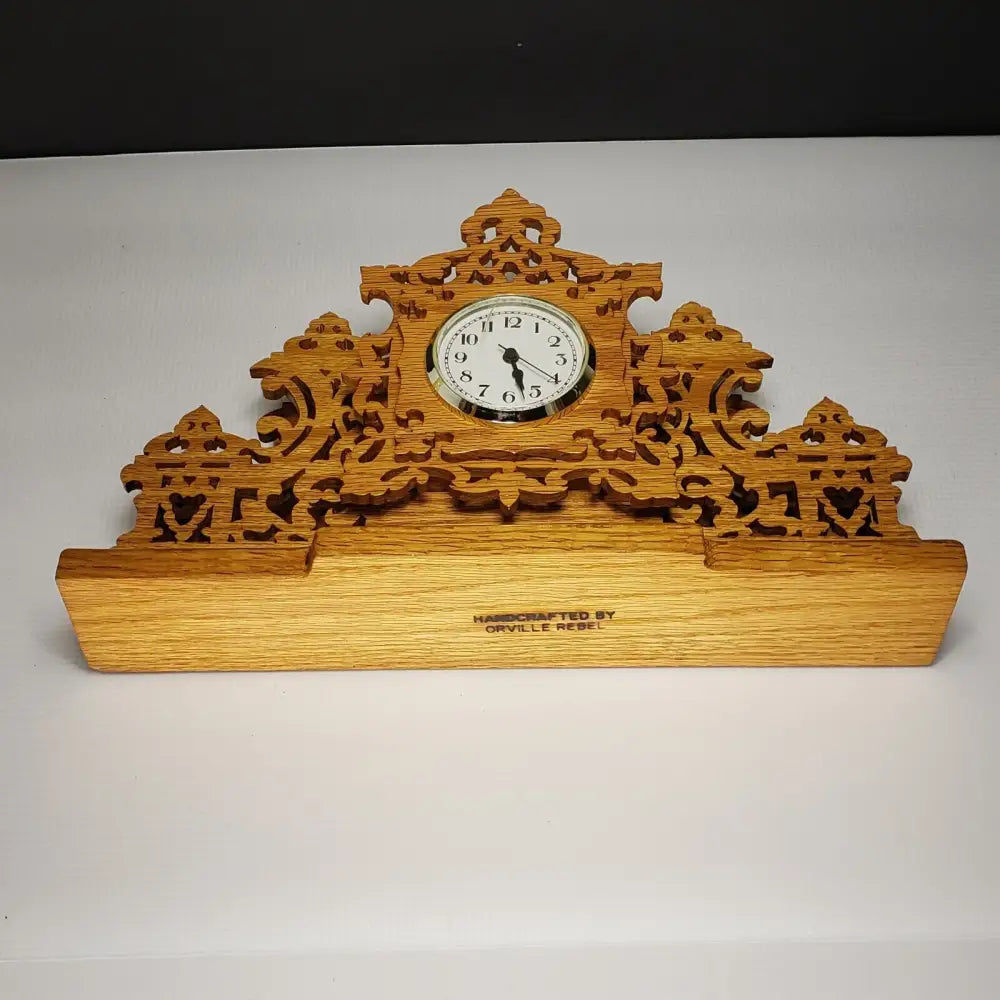 Fretwork Wood Handmade Mantle Clock (Vintage) Decor