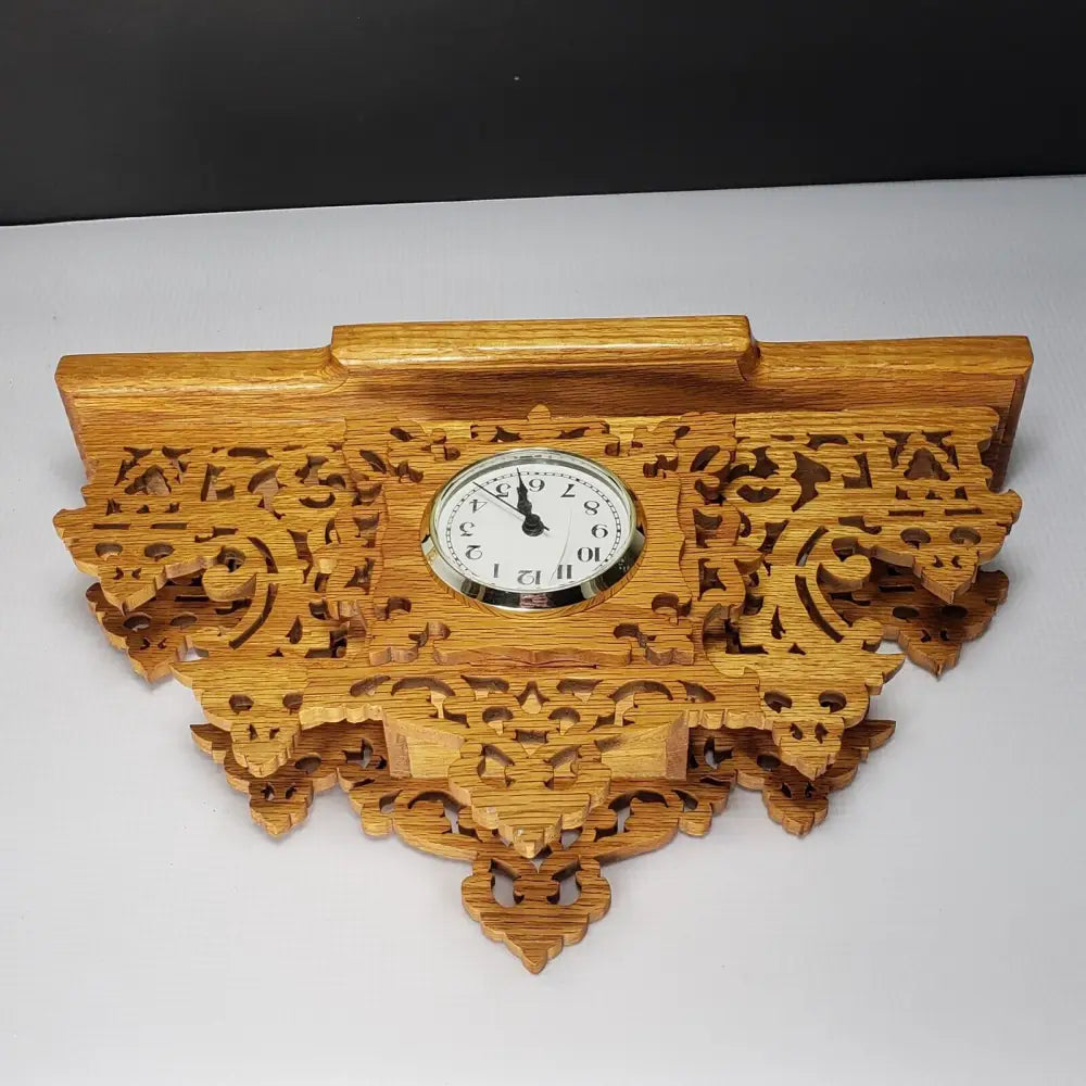 Fretwork Wood Handmade Mantle Clock (Vintage) Decor