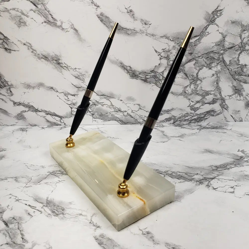 Marble Desk Pen Holder Set Vintage Decor
