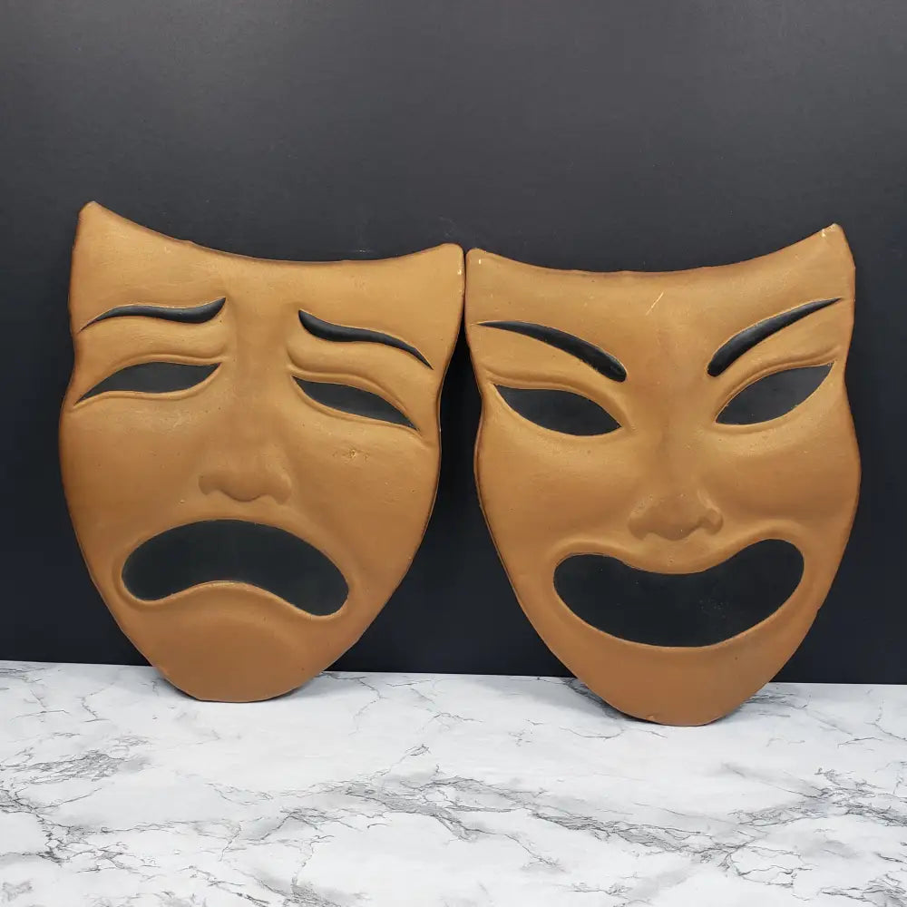 Masks Comedy Tragedy 1920S Wall Decor Antique