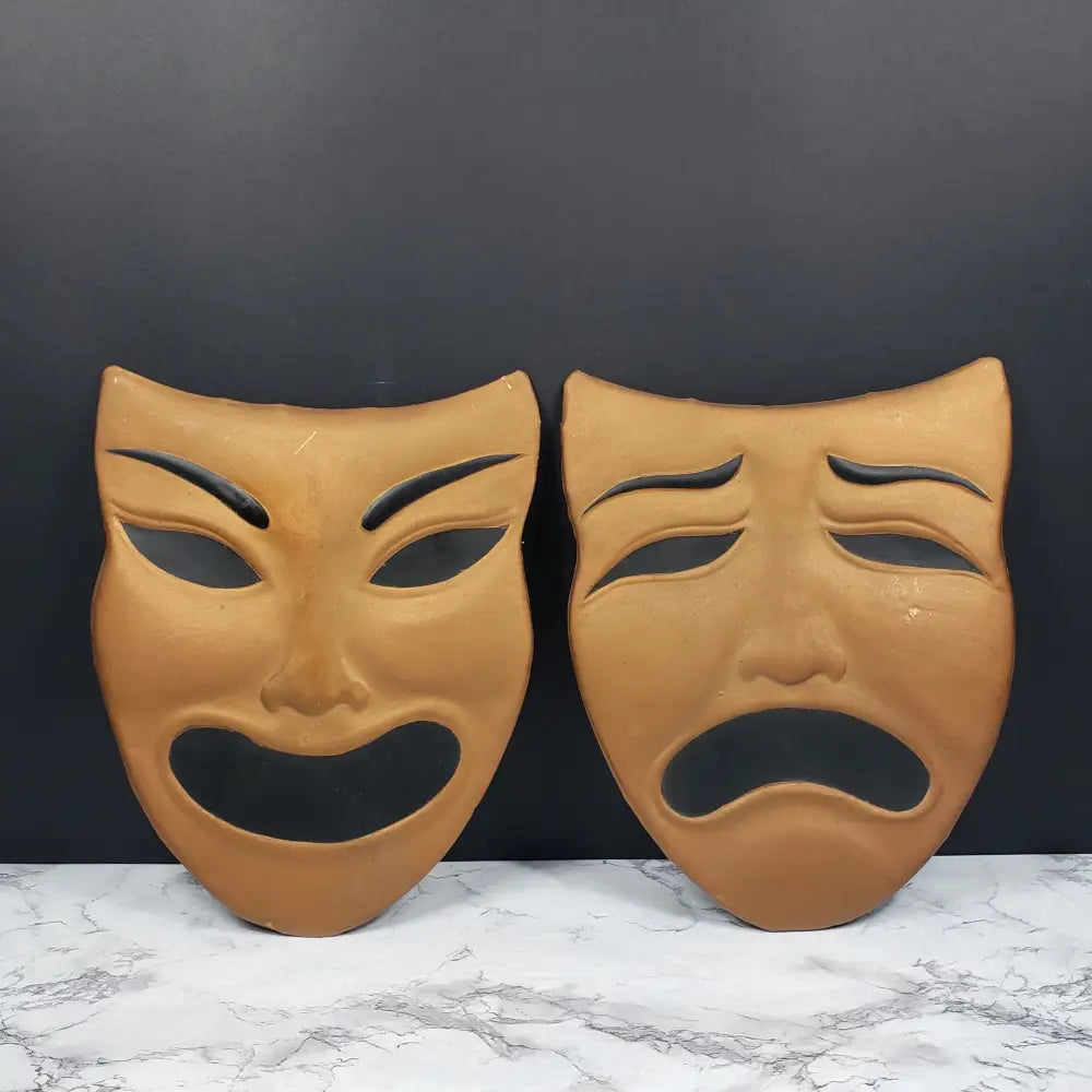 Masks Comedy Tragedy 1920S Wall Decor Antique