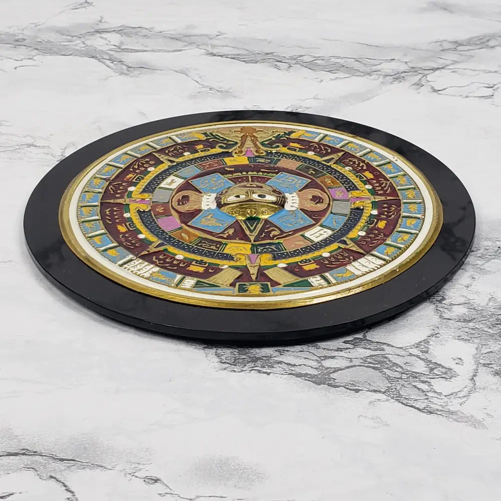 Mayan Calendar Small Enameled Metal Vintage Collectibles