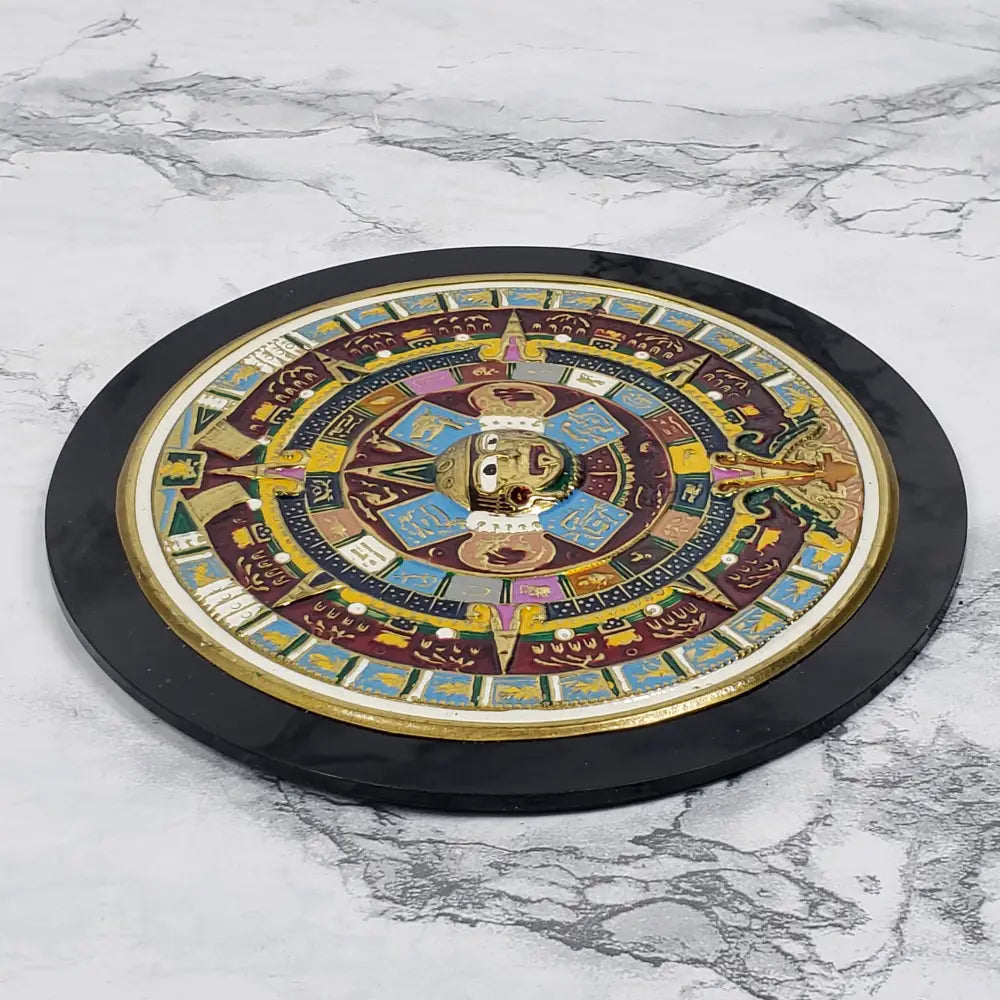 Mayan Calendar Small Enameled Metal Vintage Collectibles