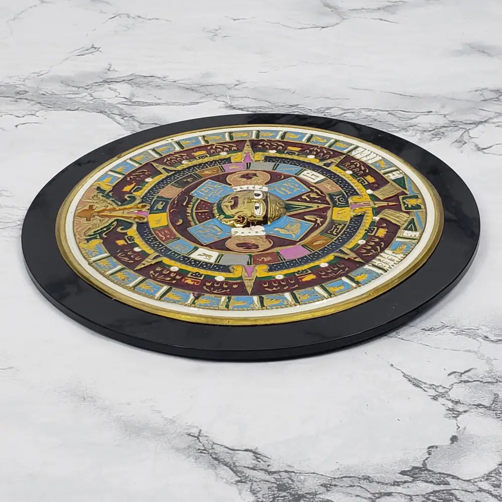 Mayan Calendar Small Enameled Metal Vintage Collectibles