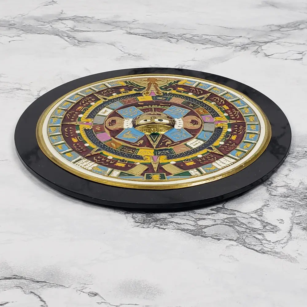 Mayan Calendar Small Enameled Metal Vintage Collectibles