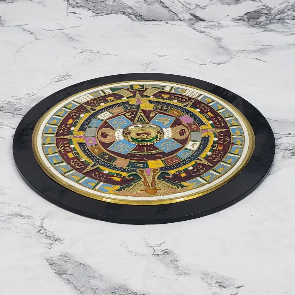 Mayan Calendar Small Enameled Metal Vintage Collectibles