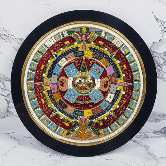 Mayan Calendar Small Enameled Metal Vintage Collectibles