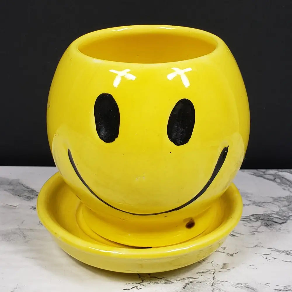 Mccoy Pottery Smiley Face Planter Vintage Decor