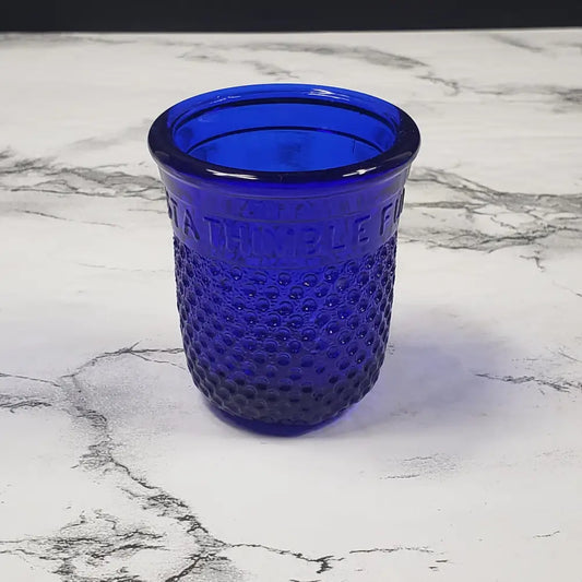 Mosser Cobalt Blue Thimble Toothpick Holder Vintage Decor
